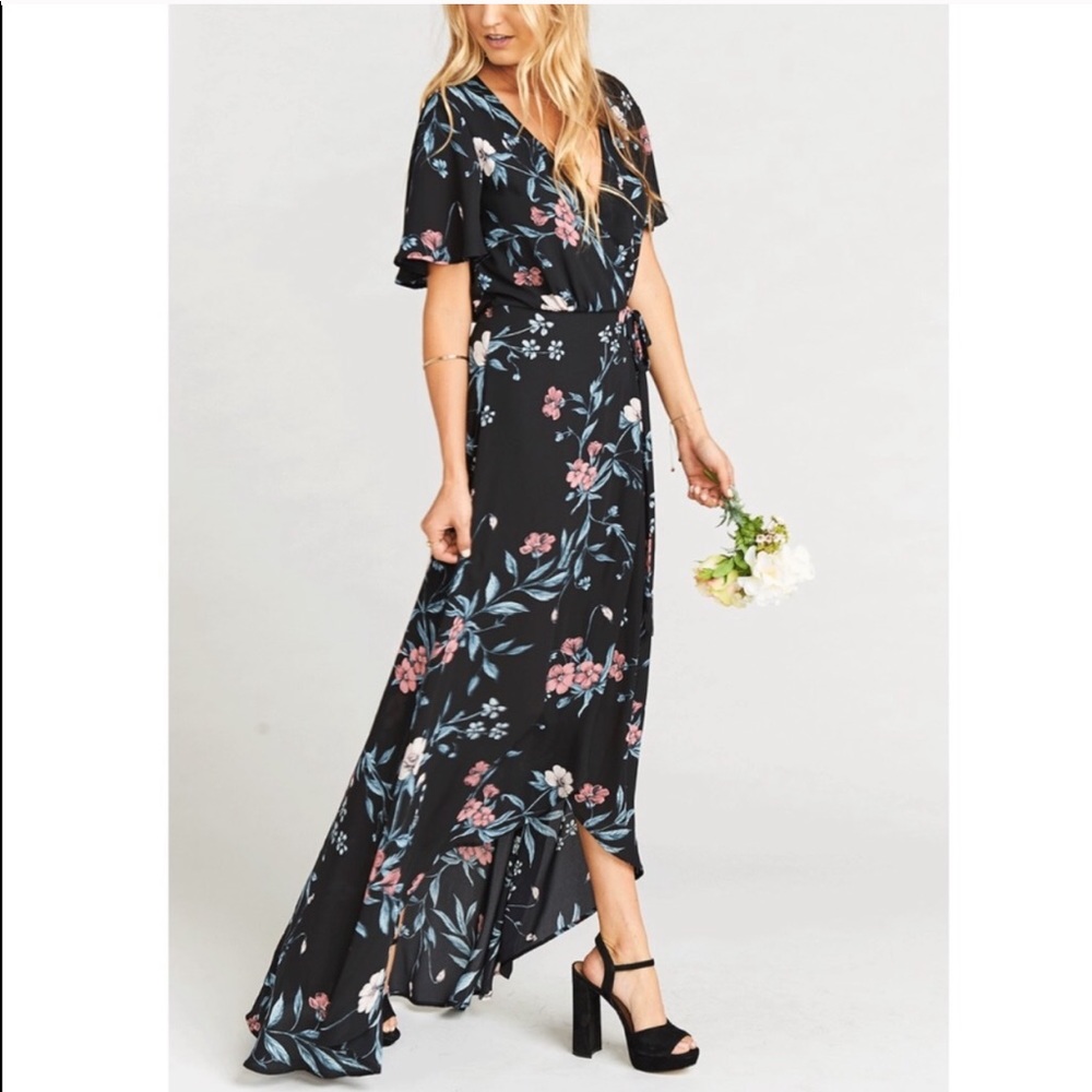 Show Me Your Mumu Sophie Wrap Dress Black